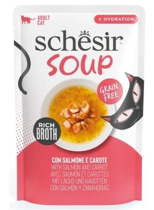 Agras Schesir Cat Soup Salmone/Carote 12 x 40 g