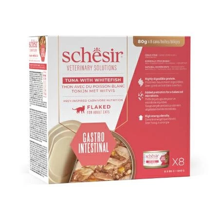 Agras Schesir Vet Line Gastro Intestinal Filetti di Pesce 8 x 80 g