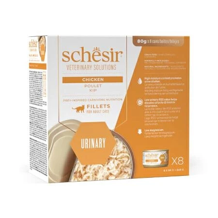 Agras Schesir Vet Line Urinary Filetti di Pollo 8 x 80 g