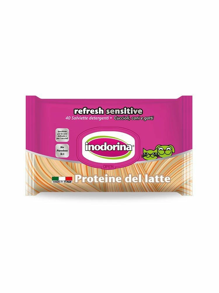 Inodorina Salviette con Proteine del Latte per Cani - 40 pz