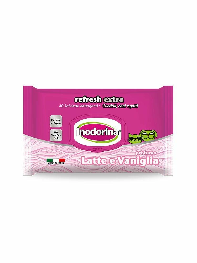 Inodorina Salviette Tutti i Manti Latte per Cani - 40 pz