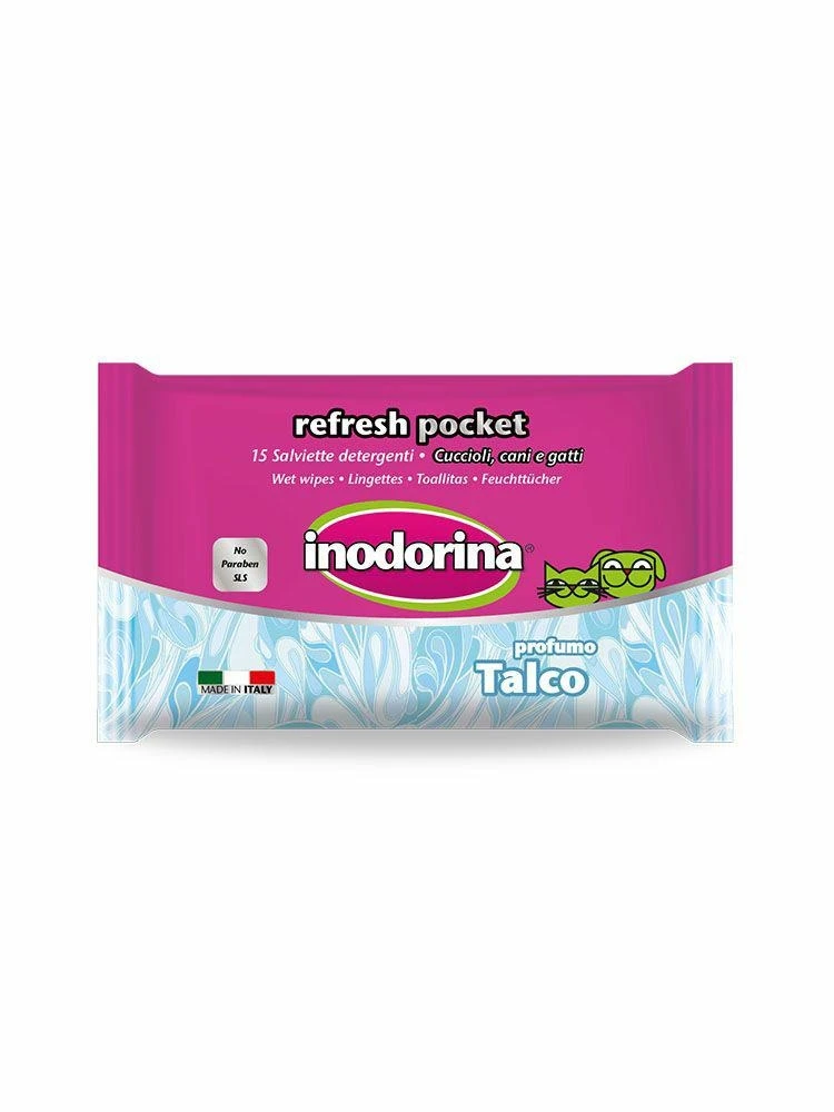 Inodorina Salviette Pocket Talco per Cani - 15 pz