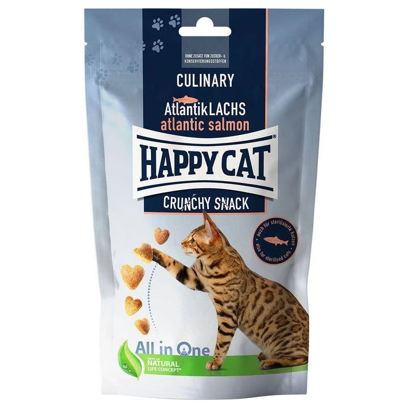 Happydog Happycat Crunchy Snack Salmone/Piselli 70 g