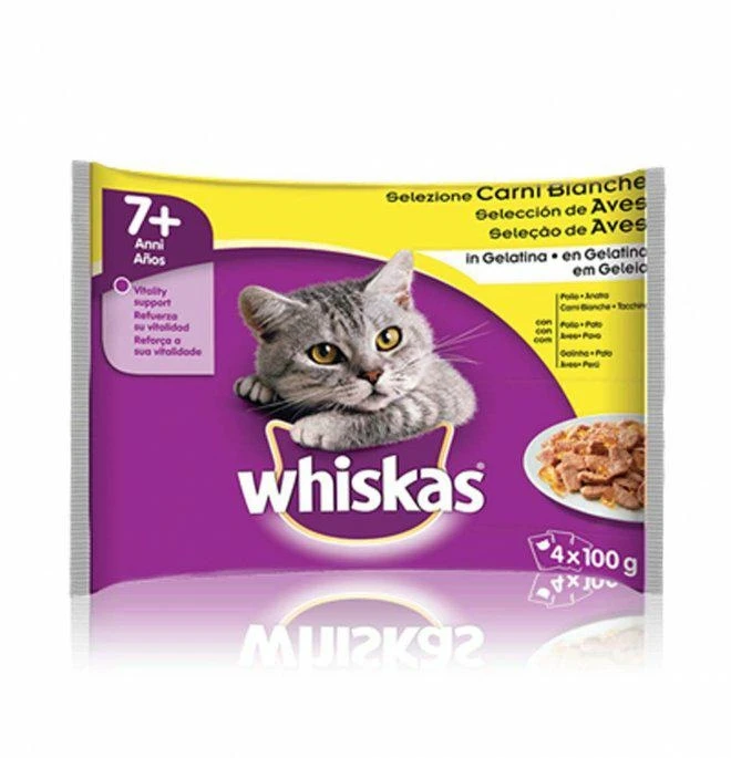 Whiskas Senior 7+ Carni Bianche in Gelatina - 4 x 100 g
