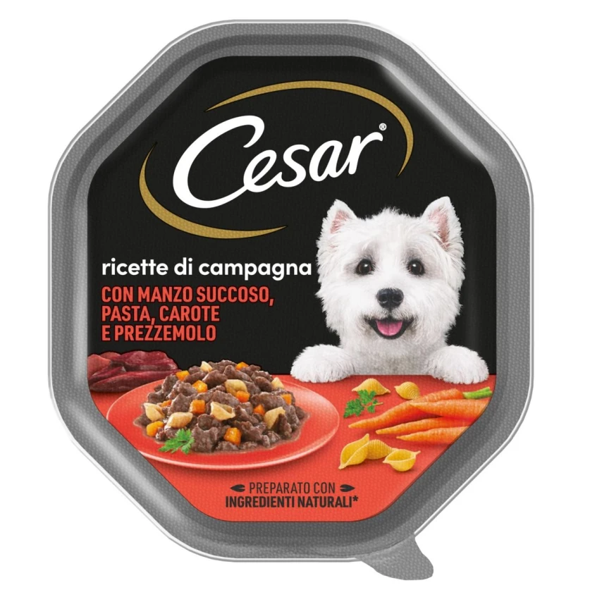 Cesar Ricette di Campagna Manzo, Pasta, Carote e Prezzemolo 14 x 150 g