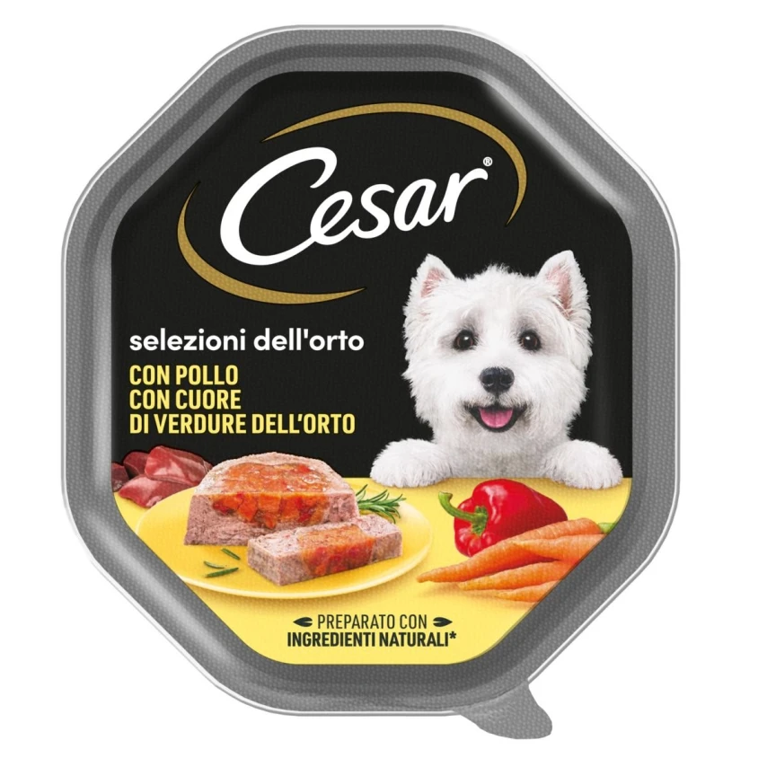 Cesar Cuore Pollo e Verdure 14 x 150 g Cibo umido per cani