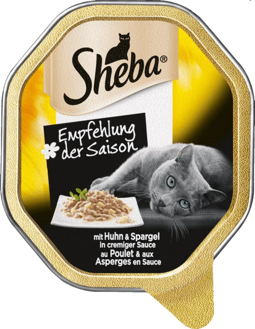 Sheba Creazioni Vaschette Pollo e Asparagi in Salsa 22 x 85 g