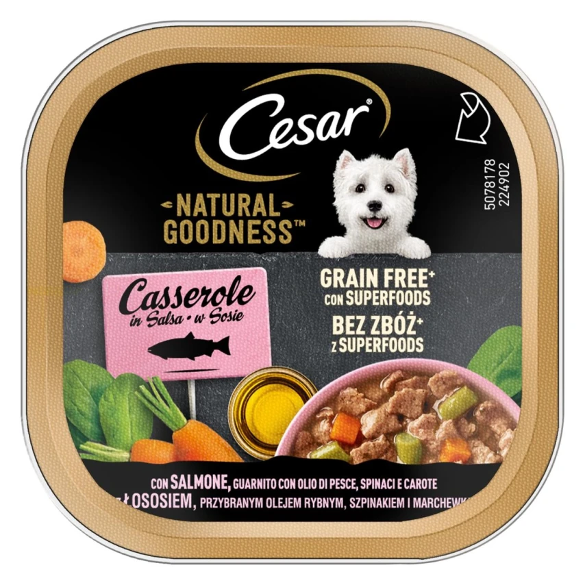 Cesar Natural Goodness Casseruole Salmone e Spinaci 16 x 100 g
