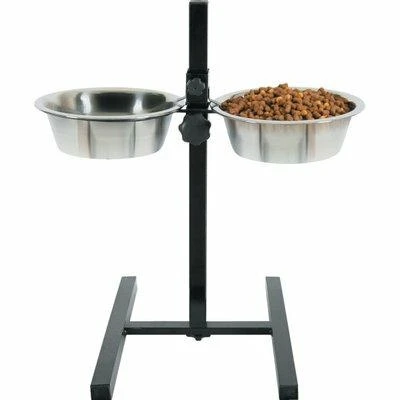 Zoolux Supporto regolabile con 2 ciotole in acciaio inox 1,5 L
