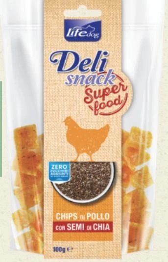 Lifepet Superfood Chips Pollo e Semi di Chia per Cani 100 g