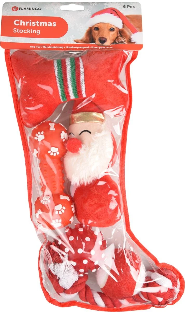 Flamingo Calzino Rosso di Natale per Animali Domestici