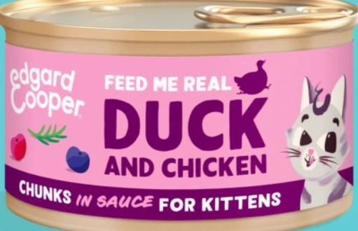 Edgard Cooper Kitten Anatra e Pollo 85 g - Cibo umido per gatti