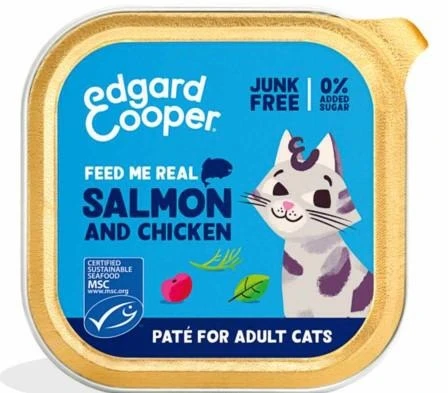 Edgard Cooper Paté per Gatti Salmone e Pollo - 16 x 85 g