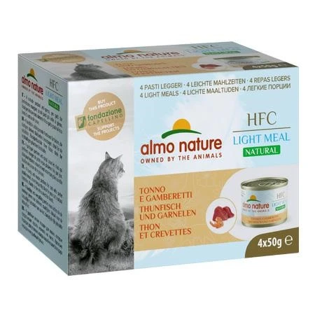 Almo Nature Cat Light Meal Tonno e Gamberetti 4 x 50 g