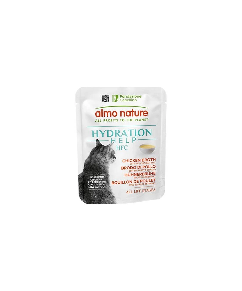 Almo Nature Cat Hydration Help Brodo di Pollo con Filetto 24 x 50 g