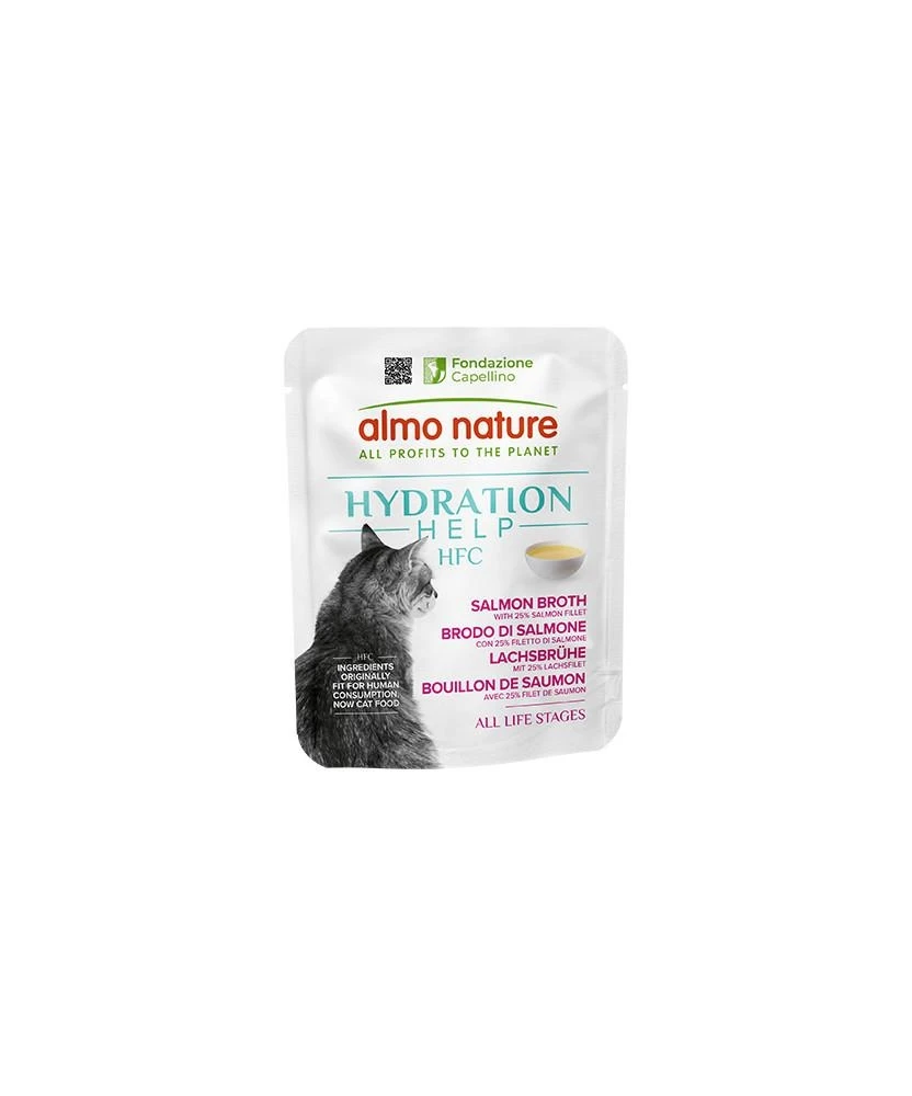 Almo Nature Cat Hydratation Help Brodo di Salmone con Filetto 24 x 50 g