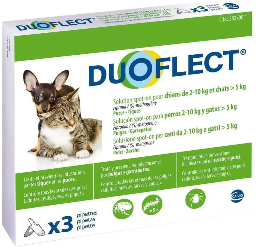 Ceva Duoflect per Cani 2-10 kg e Gatti >5 kg
