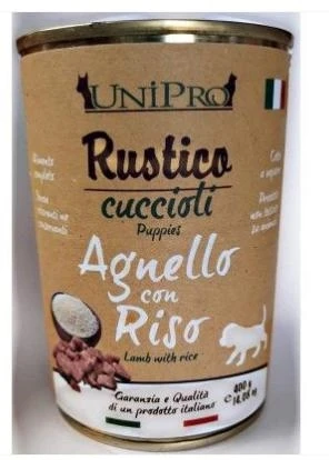 Unipro Rustico Puppy Agnello/Riso 400 g - Umido per Cuccioli