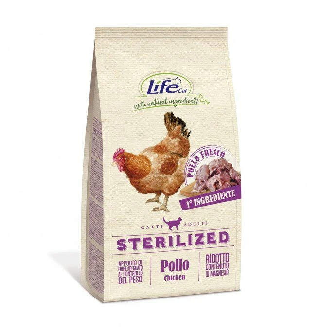 Lifepet LifeCat Sterilized Pollo 1,5 kg - Mangime secco per gatti