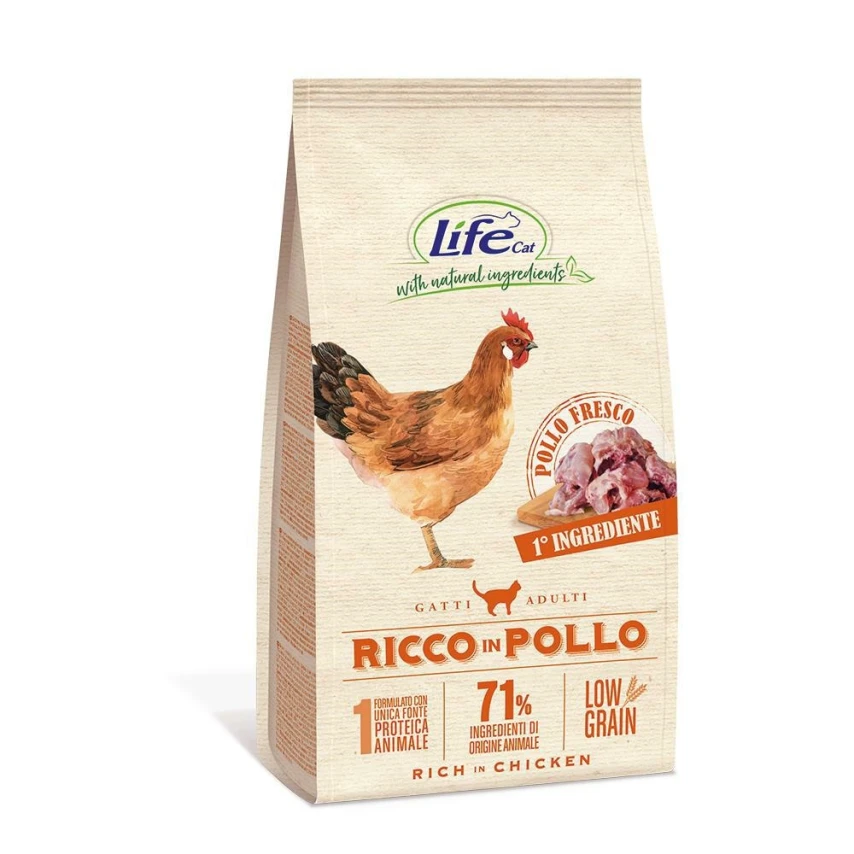 Lifepet Lifecat Low Grain Pollo 400 g - Crocchette per gatti