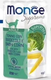 Monge Cat Supreme Buste Tonno, Broccoli e Coriandolo 24 x 80 g