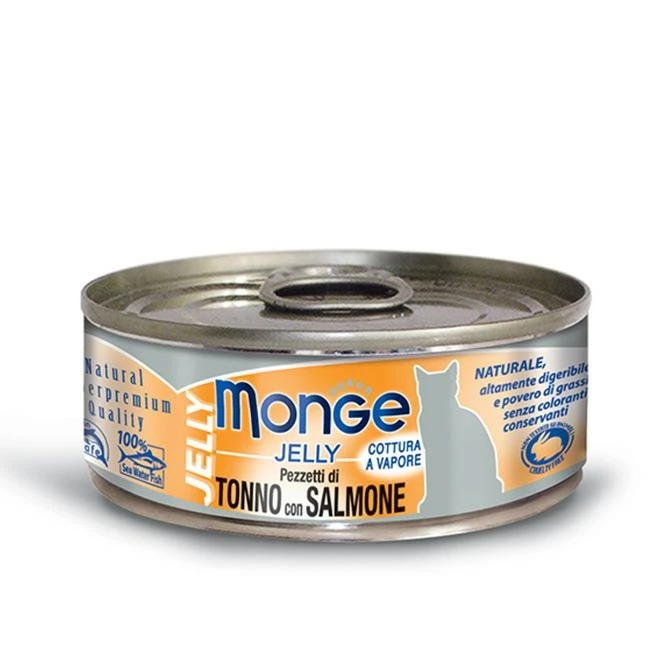 Monge Cat Tonno Bonito e Salmone in Gelatina 80 g