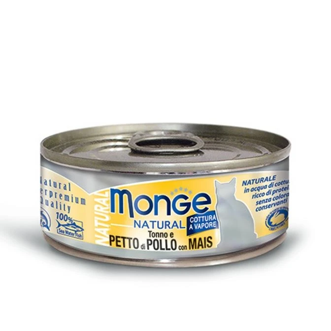 Monge Cat Petto di Pollo e Mais 80 g - Cibo umido per gatti