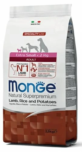 Monge Dog XS Agnello - Mangime secco per cani