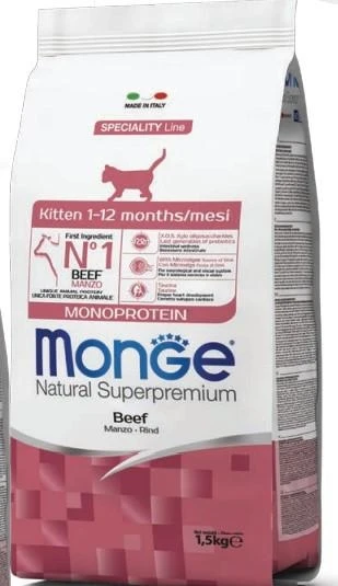 Monge Kitten Manzo 1,5 kg - Crocchette per gattini 1-12 mesi