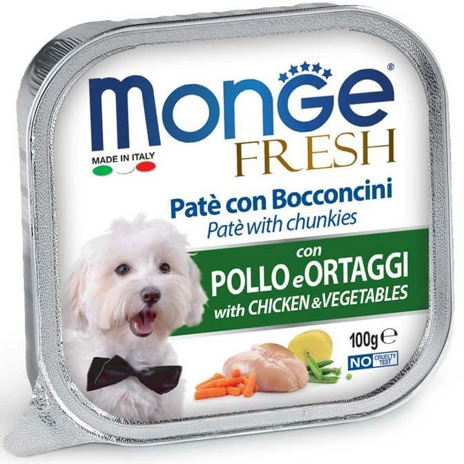 Monge Dog Fresh Pollo e Ortaggi 32 x 100 g