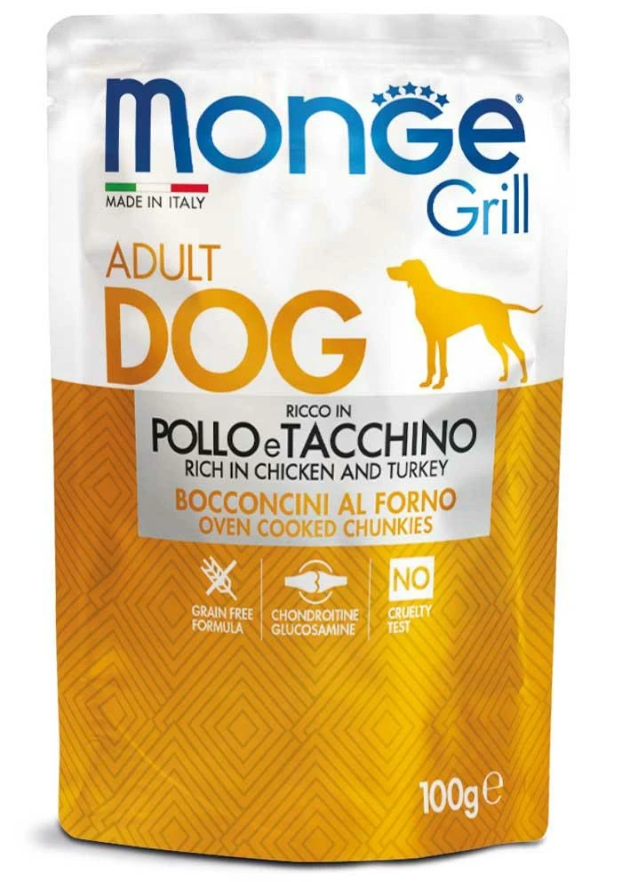 Monge Dog Grill Buste Pollo/Tacchino 24 x 100 g