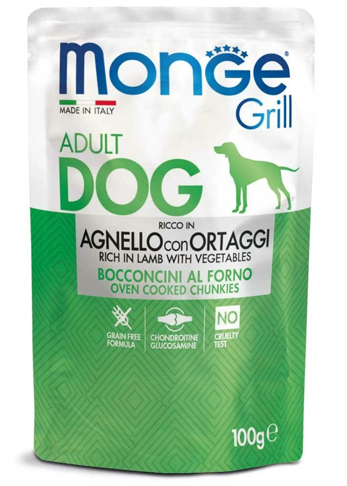 Monge Dog Grill Buste Agnello e Verdure 24 x 100 g