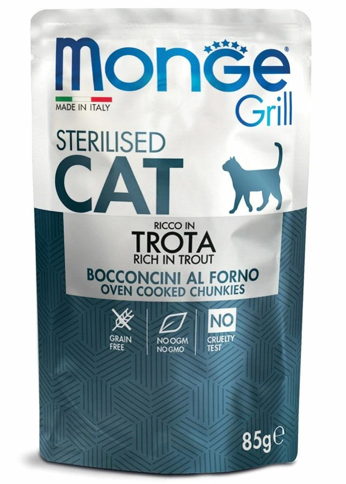 Monge Cat Grill Sterilized Trota – 28 x 85 g