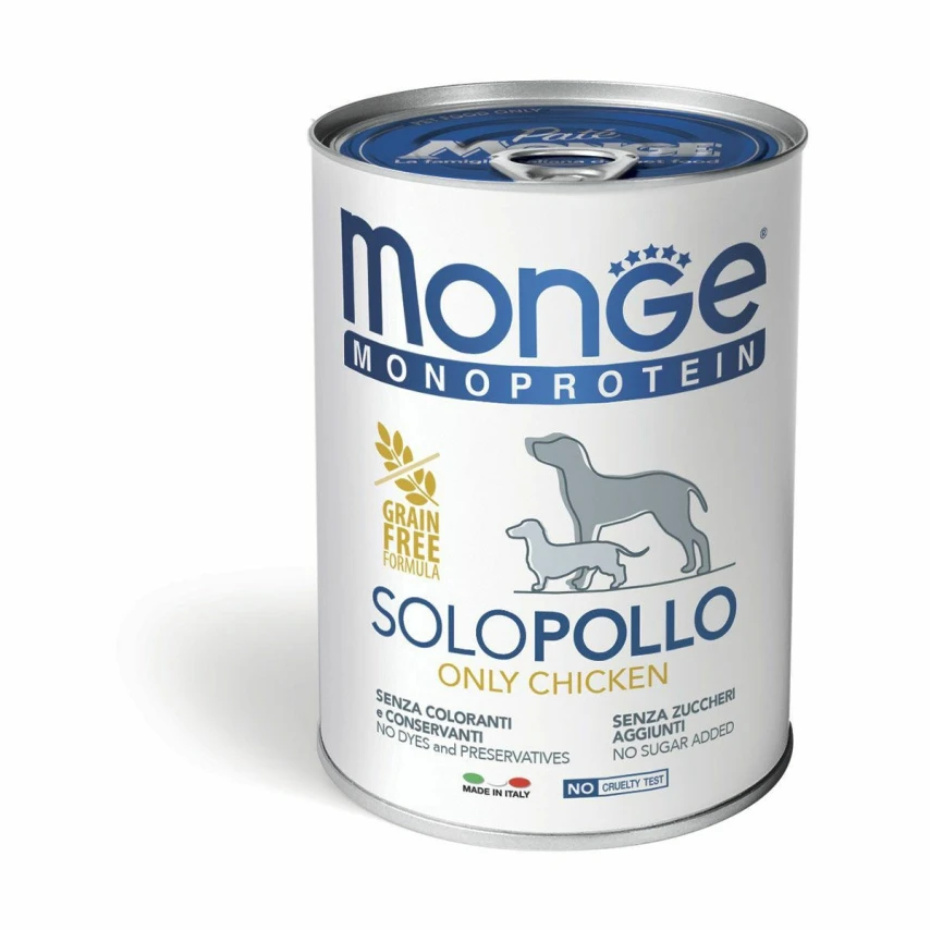 Monge Mono Solo Pollo 400 g - Umido per cani