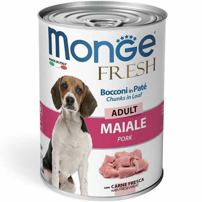 Monge Dog Fresh Maiale 400 g - Umido per cani