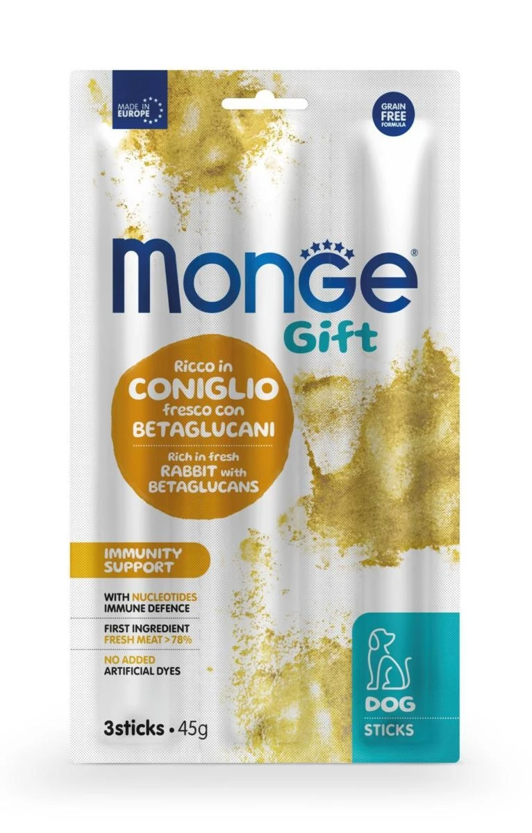 Monge Gift Sticks per Cani Immunity Support Coniglio con Nucleotidi 45 g