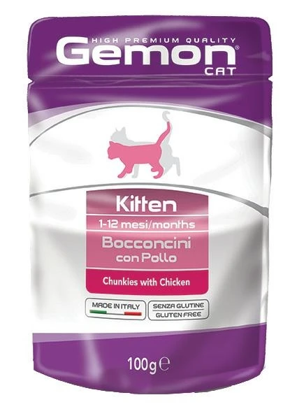 Gemon Cat Kitten Pollo - Buste 24 x 100 g