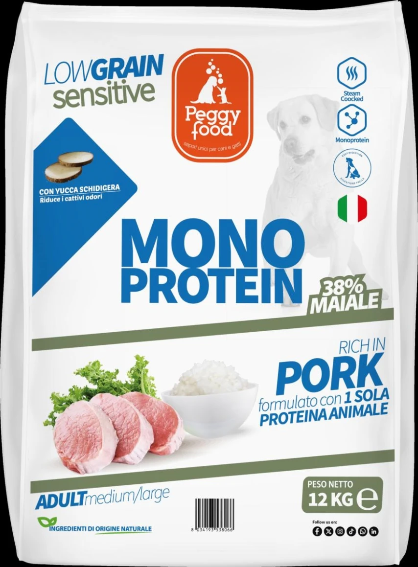 Peggyfood Super Premium Medium Maiale Low Grain