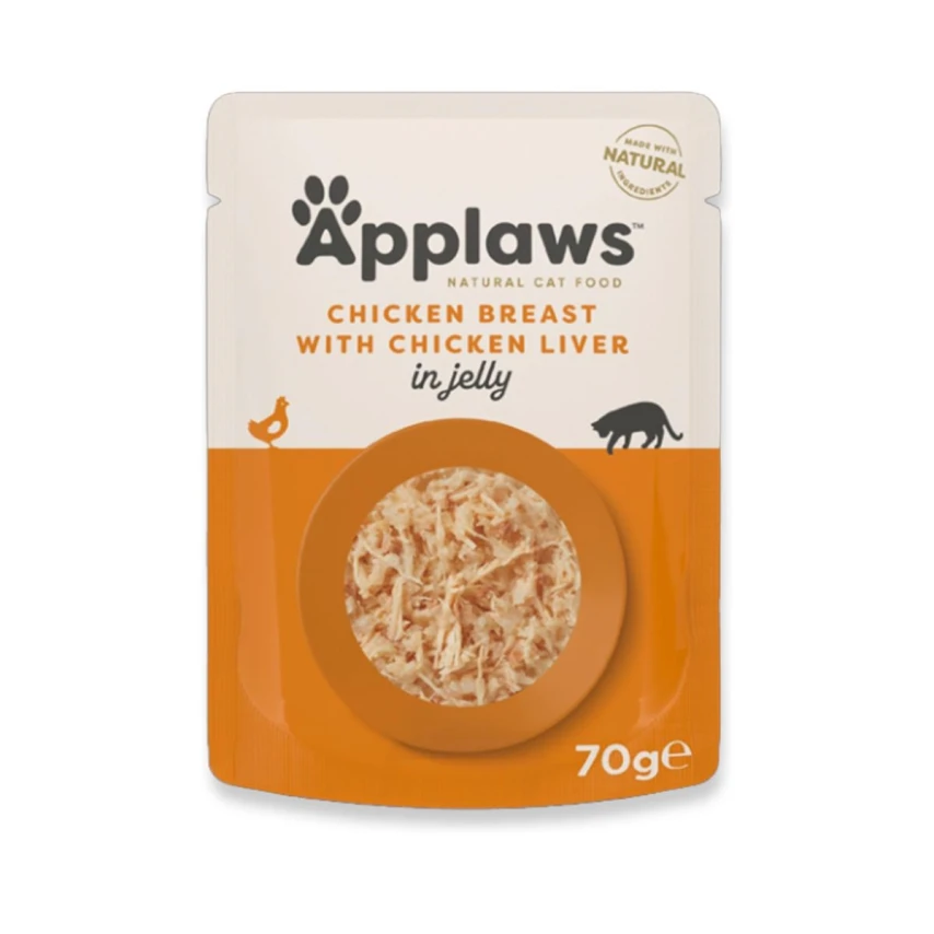 Applaws Buste Petto e Fegato di Pollo in Jelly 16x70 g