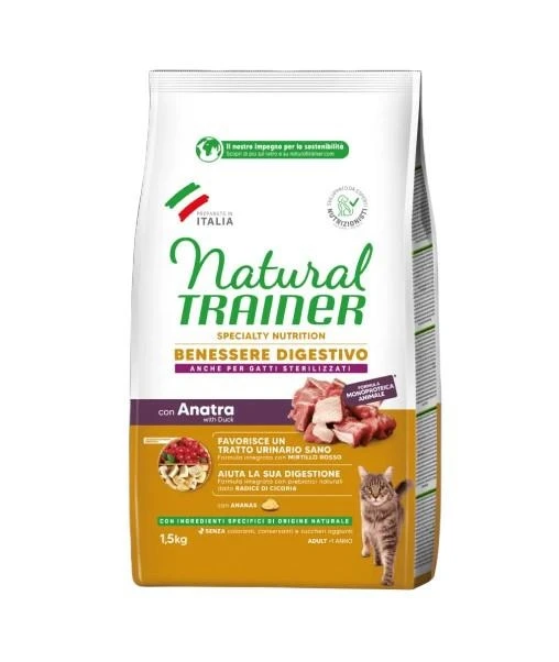 Trainer Natural Cat Benessere Digestivo Anatra 1,5 kg