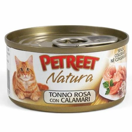 Petreet Tonno Rosa e Calamari 70g - Mangime Umido per Gatti