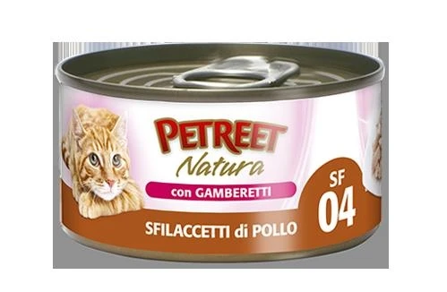 PETREET Natural Sfilaccetti Pollo/Gamberetti Gr 70