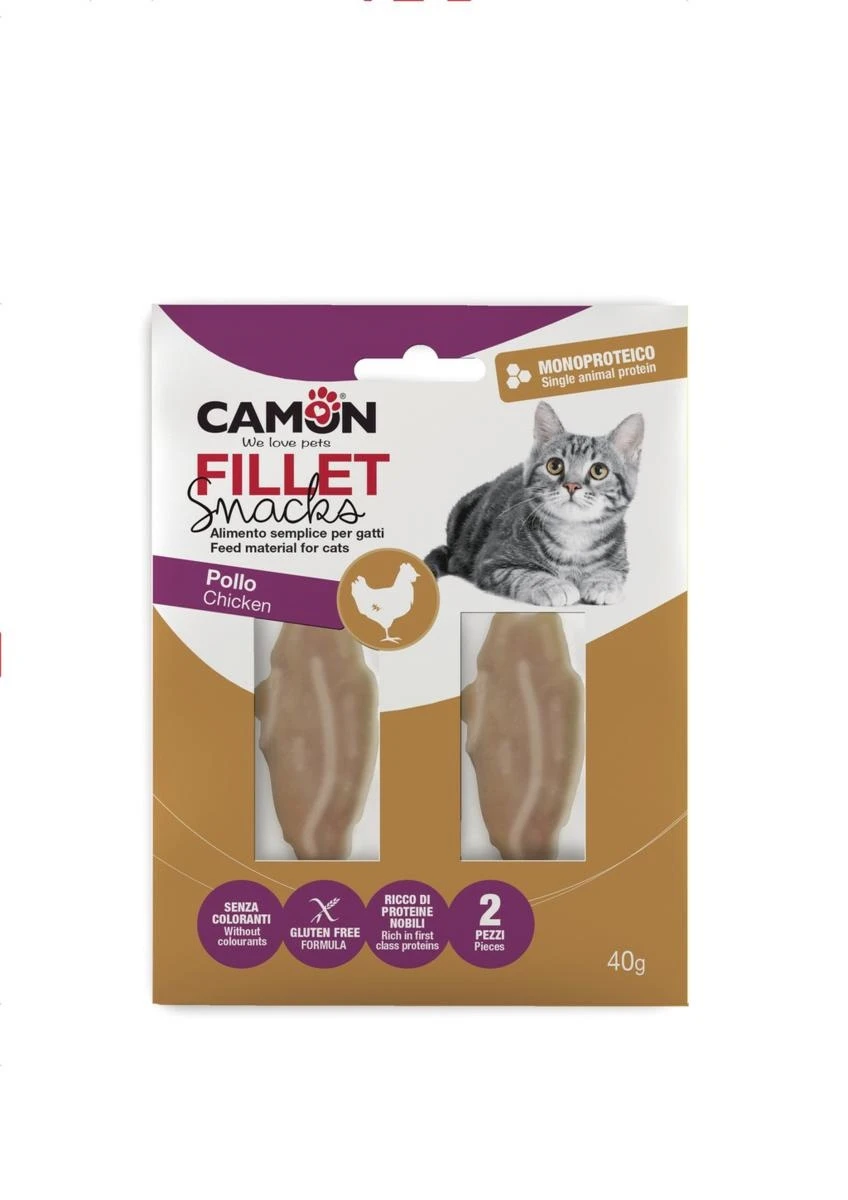 Filetti di Pollo Camon 40g per Gatti