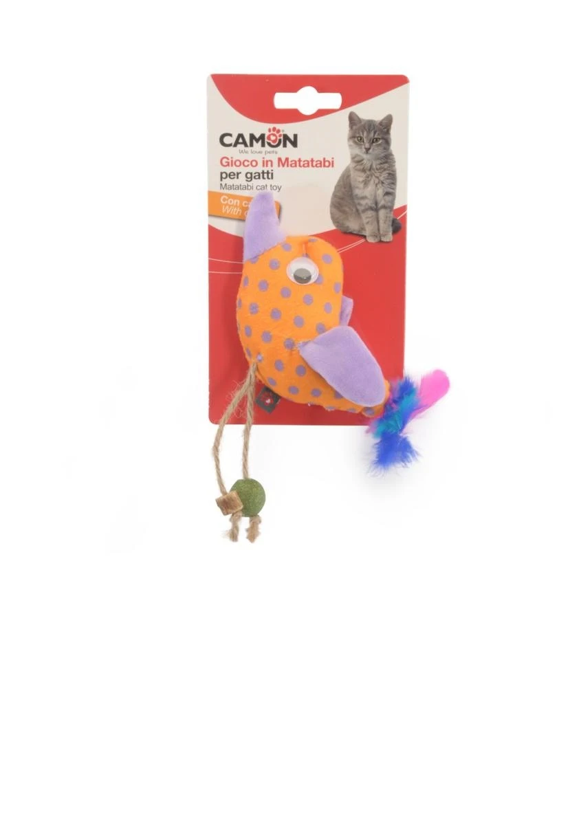 Camon Gioco Gatto Poliestere Uccellino cm 11