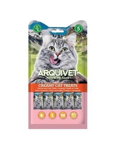 Arquivet Cat Snack Liquido al Pollo/Granchio 5 x 14g