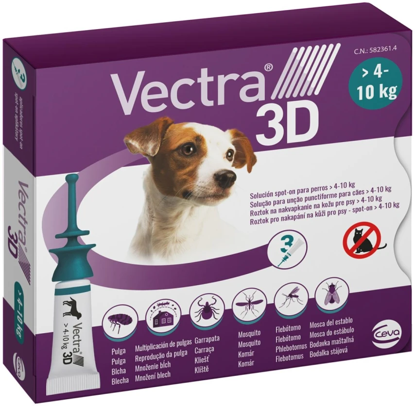 VECTRA 3D Canini 4-10 kg 3 Pipette - CEVA