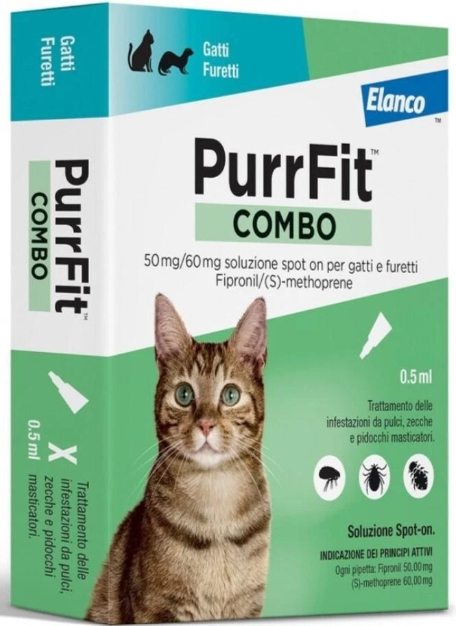 Purrfit Combo 3 Pipette Antiparassitari - Elanco