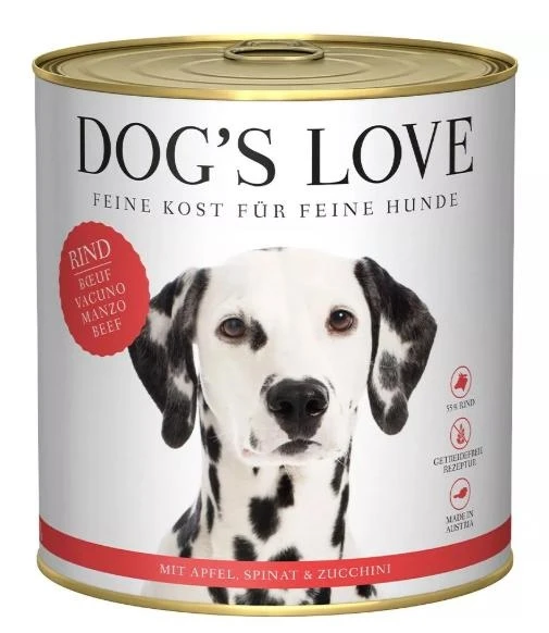 DOG'S LOVE Manzo, Mela, Spinaci e Zucchina - 800g