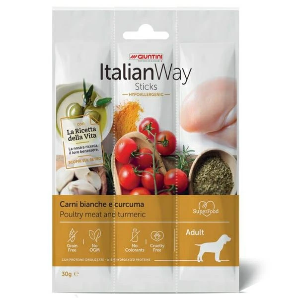 Italian Way Dog Steril Carne Bianca/CURCUMA 30g - Giuntini