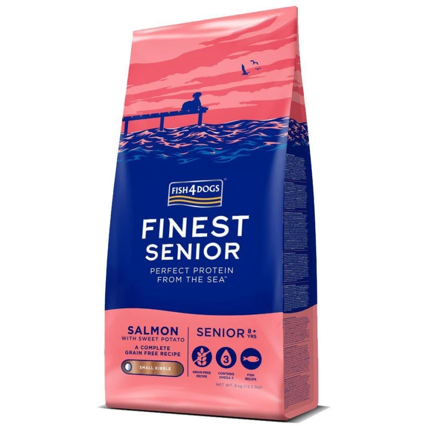 FISH4DOGS Finest Senior Salmone/Patate (Small Kibble) kg 6